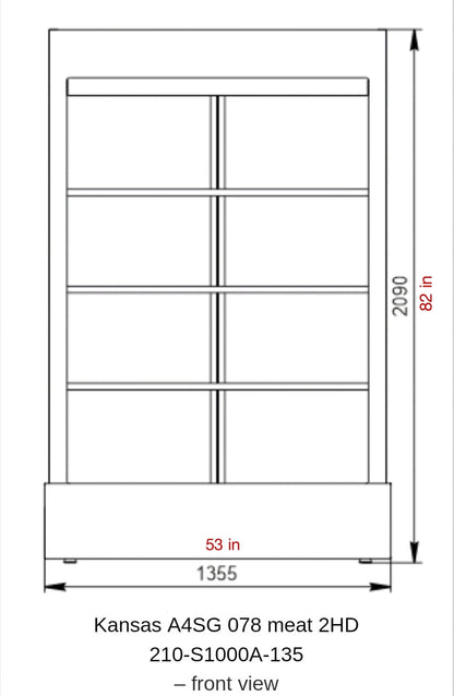 Kansas All glass Fresh Meat Display - Remote - HL