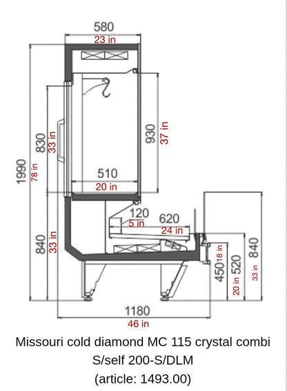 Missouri Fresh Meat Display Hanging Cooler - HL - Plug-in