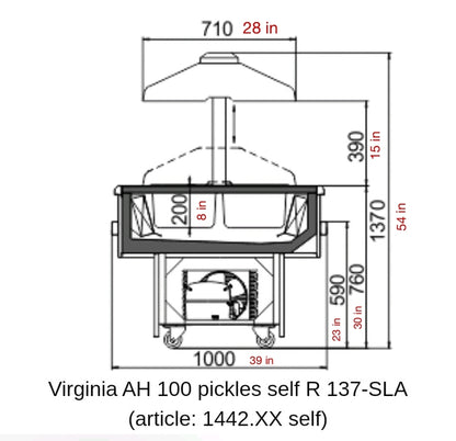 Virginia Portable Buffet / Serving Station with Solid Base -HL