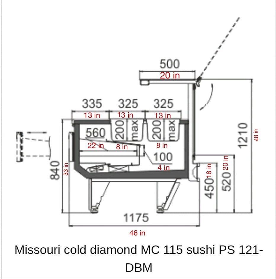 Мissour Smoothie and Salad bar refrigerator - Remote - HL