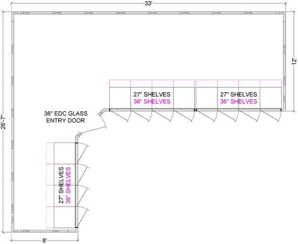 L- Shaped Walk-In Coolers - Door on Left Right or Center - Fully Customizable