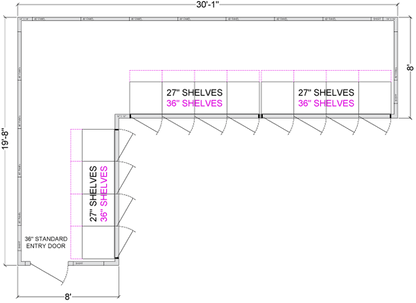 L- Shaped Walk-In Coolers - Door on Left Right or Center - Fully Customizable