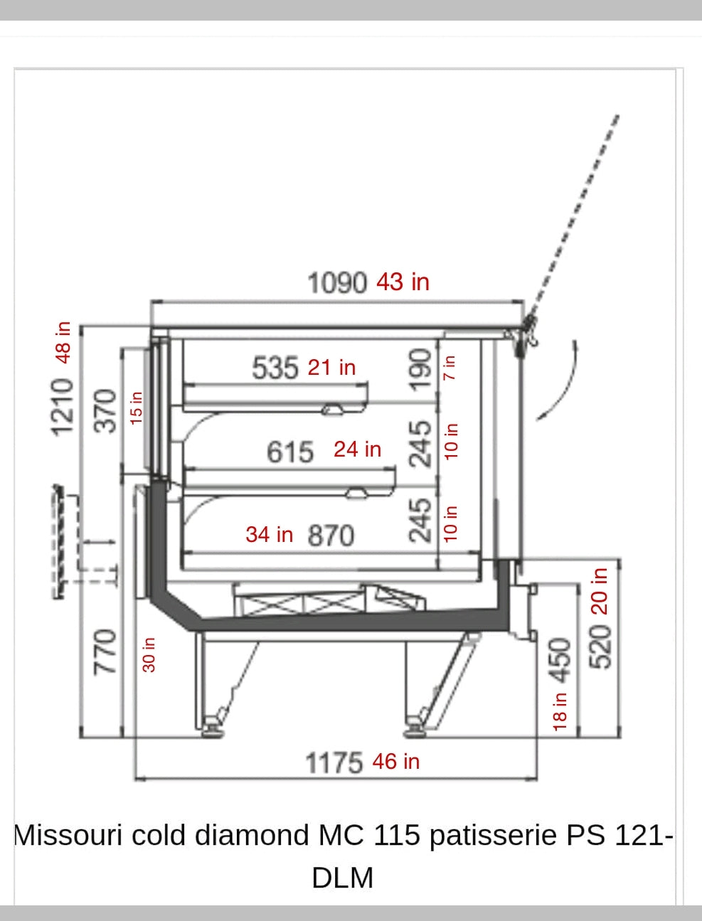 Missouri Bakery Display Case - Remote - HL